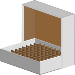 2" Cardboard Box with Divider