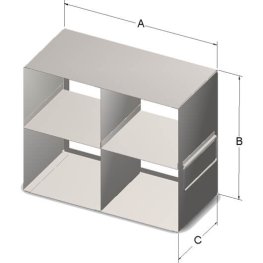 2x2 Freezer Rack for 15 & 50 mL Tubes
